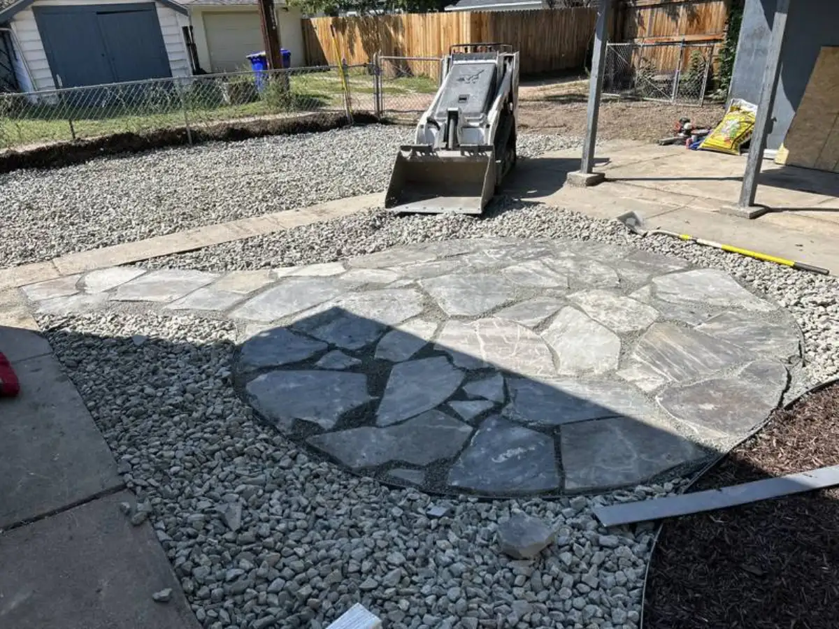 Flagstone patio installation by CN Landscaping in Colorado Springs
