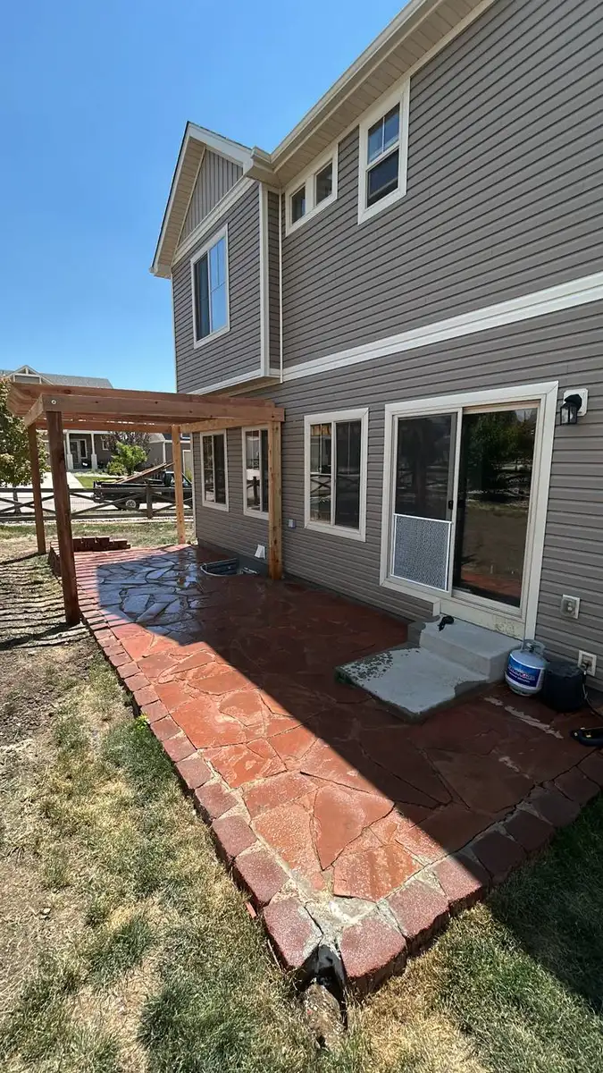 Gas fire pit installation with paver patio in Colorado Springs